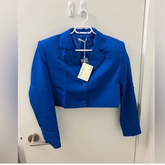 Peppermayo Cute cropped cobalt blue blazer NWT - Picture 5 of 6